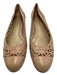 Stuart Weitzman Shoe Size 7.5 Beige Leather Laser Cut Round Toe Flats Beige / 7.5