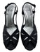 Stuart Weitzman Shoe Size 7 Black Satin Peep Toe Cut Out Slingback Midi Pumps Black / 7