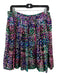 Kate Spade Size 14 Black Purple Green Silk Blend Speckled Metallic Detail Skirt Black Purple Green / 14