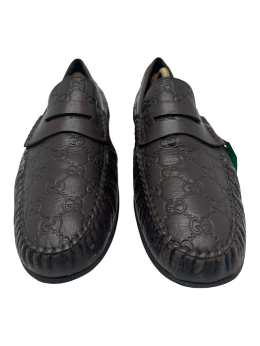 Gucci Shoe Size Est 12 Brown Leather Guccissima Dress loafer Men's Shoes Est 12