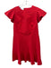 Akris Punto Size 12 Red Polyester Blend Ruffle Cap Sleeve Paneled Back Zip Dress Red / 12