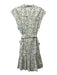 Christy Lynn Size M White & Green Cotton Floral Cap Sleeve Button Front Dress White & Green / M