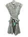 Christy Lynn Size M White & Green Cotton Floral Cap Sleeve Button Front Dress White & Green / M