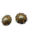 Chanel Gold, Silver, White Gold Hardware Faux Pearl Crystal Gold Plated Earrings Gold, Silver, White