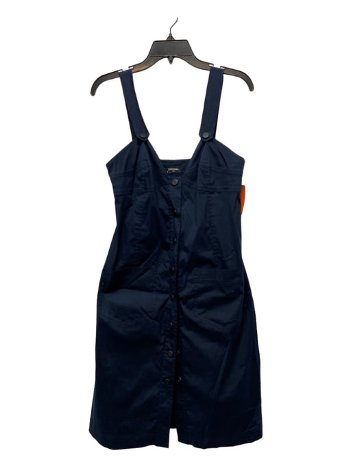 Chanel Size Est S Navy Cotton Button Front Front Pockets Sleeveless Dress Navy / Est S