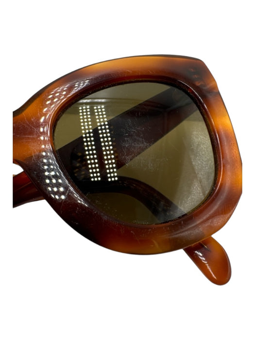 Celine Brown Acetate Tortoiseshell Black Lens Round Oversized Sunglasses Brown