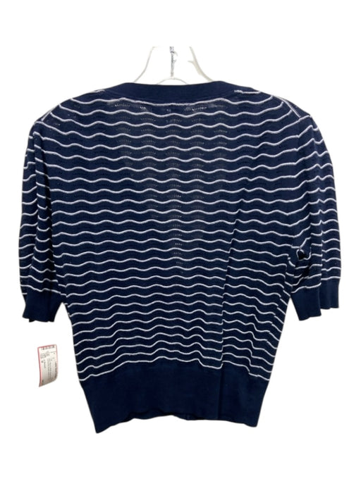 LK Bennett Size M Navy Blue & White Missing Material Tag Horizontal Stripes Top Navy Blue & White / M