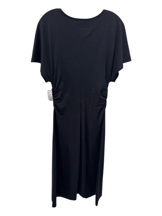 Banana Republic Size S Black Cotton Rouched Midi short sleeve Dress Black / S
