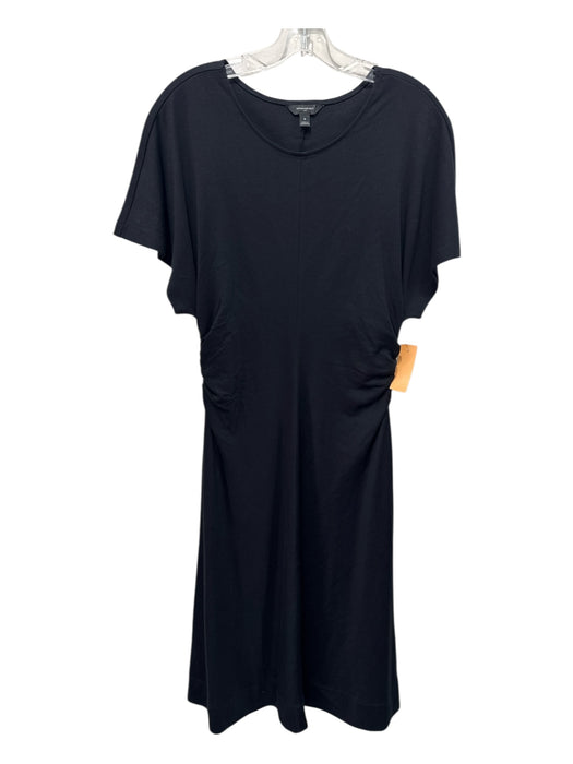 Banana Republic Size S Black Cotton Rouched Midi short sleeve Dress Black / S