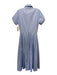 Evi Grintela Size M Blue & White Cotton Striped Button Front Short Sleeve Dress Blue & White / M