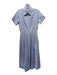 Evi Grintela Size M Blue & White Cotton Striped Button Front Short Sleeve Dress Blue & White / M