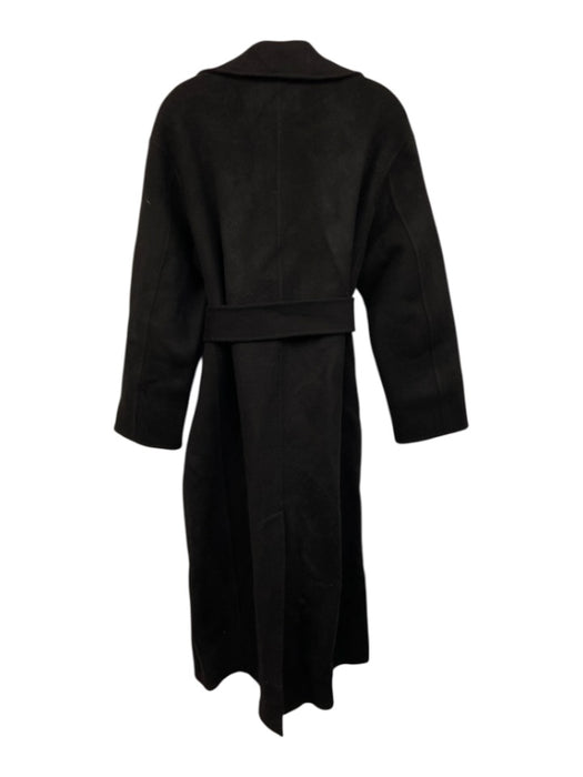 Rue Sophie Size S Black Wool Blend Long Sleeve Open Sash Inc Coat Black / S