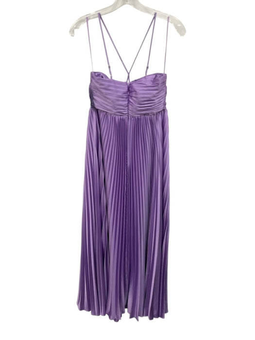 Likely Size 2 Purple Polyester Blend Satin Accordion Pleat Spaghetti Strap Dress Purple / 2