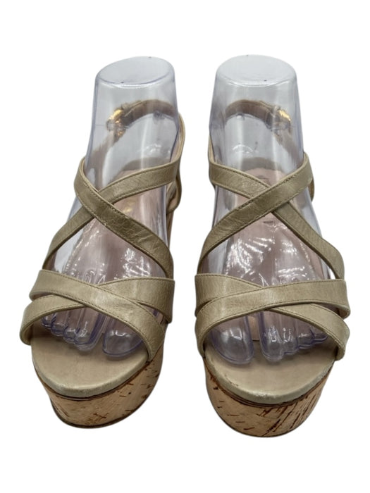 Prada Shoe Size 39.5 Blue & Gold Suede Raffia Square Toe Criss Cross Sandals Blue & Gold / 39.5