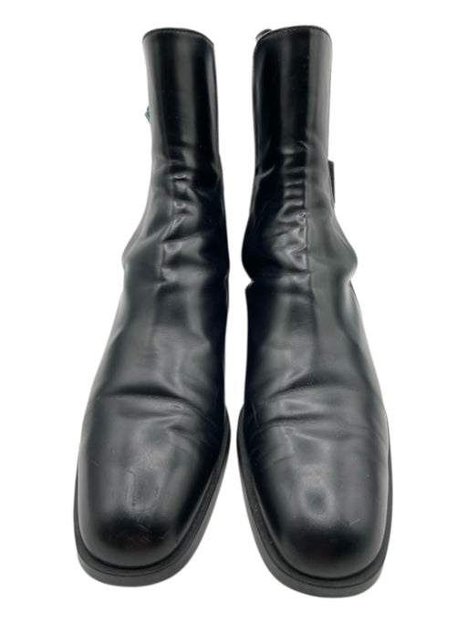 Tod's Shoe Size 38 Black Leather round toe Velcro Strap Silver Buckle Booties Black / 38