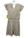 Cleobella Size XS Beige & White Cotton Ruffle Cap Sleeve Geometric Print Dress Beige & White / XS