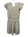 Cleobella Size XS Beige & White Cotton Ruffle Cap Sleeve Geometric Print Dress Beige & White / XS