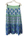 Gretchen Scott Size XS Green, Blue, White Cotton Long Sleeve Blouse Skirt Set Green, Blue, White / XS