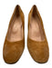 Ann Mashburn Shoe Size 38 Camel Brown Suede Stacked Block Heel Round Toe Pumps Camel Brown / 38