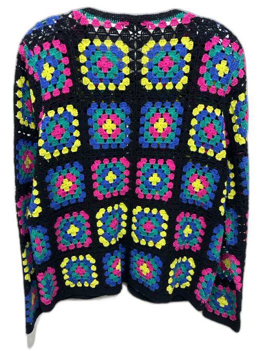 Tyler Boe Size S Black & Multi Cotton Crochet Hook & Eye Closure Cardigan Black & Multi / S