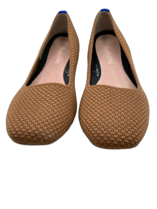 Rothy's Shoe Size 9 Light Brown Synthetic Knit Round Toe Slip On Flats Light Brown / 9