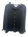 Gretchen Scott Size L Black Polyester Blend Knit Bow Applique Cardigan Sweater Black / L