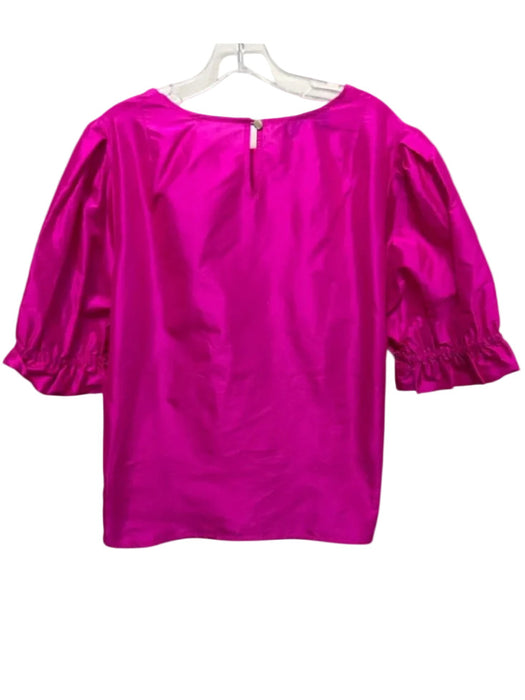 Sara Campbell Size Large Fushcia Silk Half Balloon Sleeve Keyhole Top Fushcia / Large