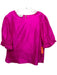 Sara Campbell Size Large Fushcia Silk Half Balloon Sleeve Keyhole Top Fushcia / Large
