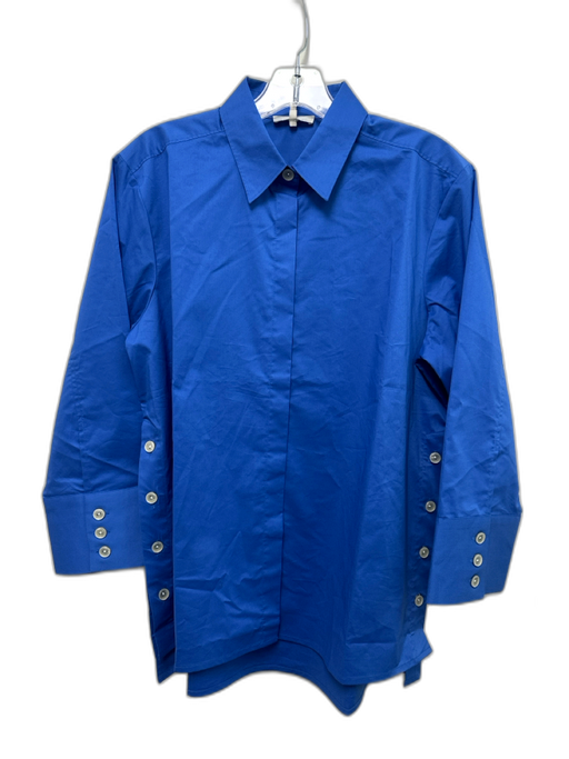 Hinson Wu Size 1 Cobalt Blue Cotton Blend Button Sides Button Down Top Cobalt Blue / 1