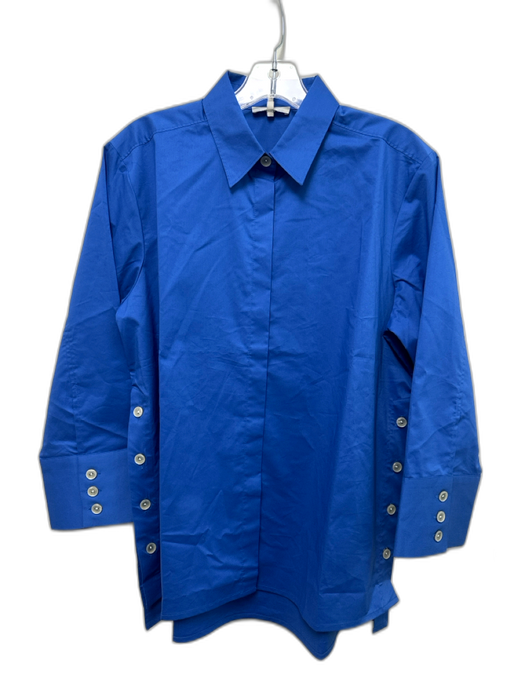 Hinson Wu Size 1 Cobalt Blue Cotton Blend Button Sides Button Down Top Cobalt Blue / 1