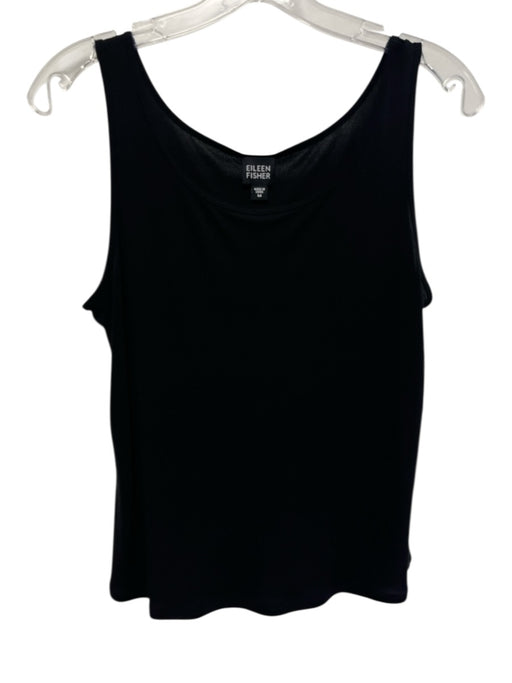 Eileen Fisher Size M Black Silk Sleeveless Tank Top Black / M