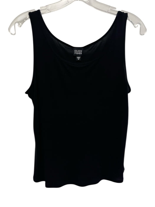 Eileen Fisher Size M Black Silk Sleeveless Tank Top Black / M