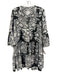 Juliet Dunn Size 2 Black & White Cotton Long Sleeve One Button Below knee Top Black & White / 2