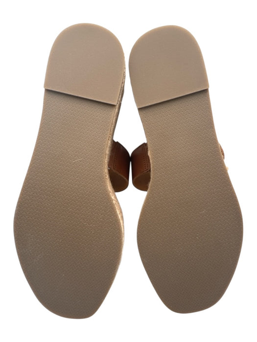 J Mclaughlin Shoe Size 8.5 Brown & Beige Leather Espadrille Wedge Buckle Sandals Brown & Beige / 8.5