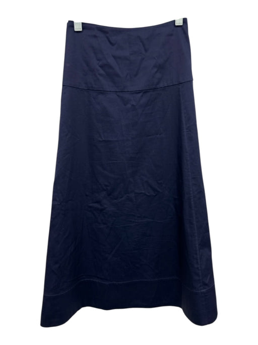 Hobbs Size 10 Navy Blue Cotton Side Zip Mid Rise Midi Skirt Navy Blue / 10