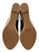 Stuart Weitzman Shoe Size 9 Black & Tan Patent Leather Cork Heel Peep Toe Wedges Black & Tan / 9