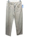 Zara Size M Cream & Silver Cotton Denim Painted Wide Leg Jeans Cream & Silver / M