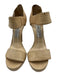Jimmy Choo Shoe Size 37.5 Beige Snake Leather Ankle Strap Elastic Pump Sandals Beige / 37.5