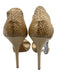 Jimmy Choo Shoe Size 37.5 Beige Snake Leather Ankle Strap Elastic Pump Sandals Beige / 37.5