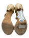 Jimmy Choo Shoe Size 37.5 Beige Snake Leather Ankle Strap Elastic Pump Sandals Beige / 37.5