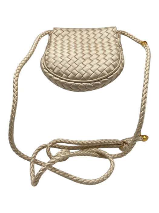 Bottega Veneta Ivory Satin Woven Rope Bag Ivory / Vintage