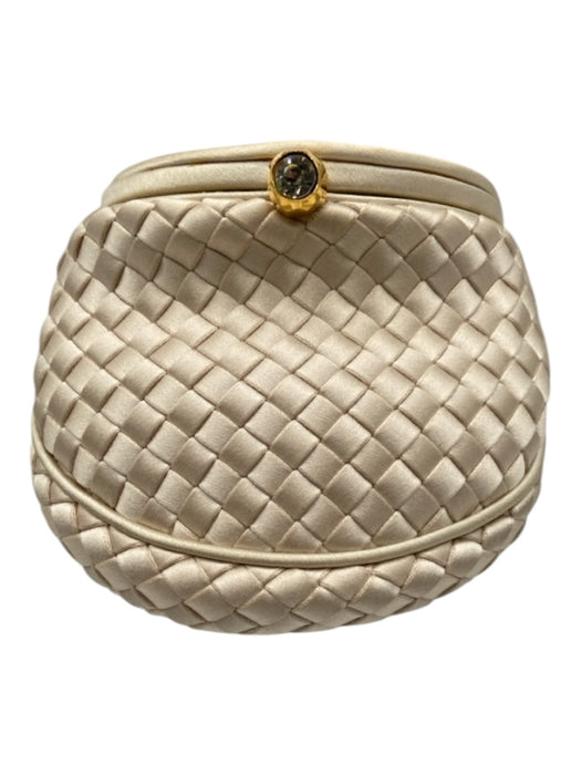 Bottega Veneta Ivory Satin Woven Rope Bag Ivory / Vintage