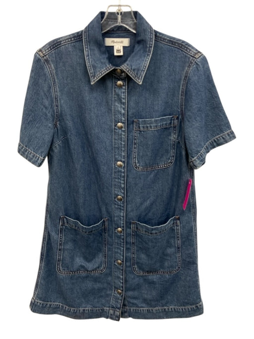 Madewell Size S Medium dark wash Cotton Blend Denim Short Sleeve Dress Medium dark wash / S