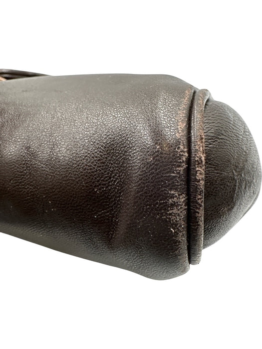 Kleinberg Sherrill Dark Brown Leather Flap Top Magnetic Snap Closure Bag Dark Brown
