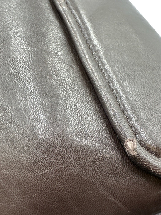 Kleinberg Sherrill Dark Brown Leather Flap Top Magnetic Snap Closure Bag Dark Brown