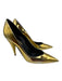 Saint Laurent Shoe Size 36.5 Gold Leather Upper Metallic Pointed Toe Pumps Gold / 36.5
