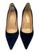 Christian Louboutin Shoe Size 37 Navy Blue Leather Upper Suede Pointed Toe Pumps Navy Blue / 37