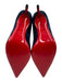 Christian Louboutin Shoe Size 37 Navy Blue Leather Upper Suede Pointed Toe Pumps Navy Blue / 37