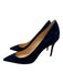 Christian Louboutin Shoe Size 37 Navy Blue Leather Upper Suede Pointed Toe Pumps Navy Blue / 37
