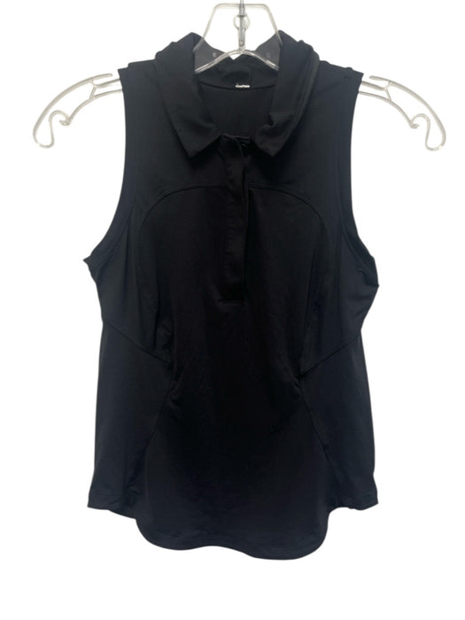 Lululemon Size XS Black Sleeveless Collar 1/4 Button Top Black / XS